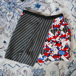 Peter Pilotto‎ for Target Red Floral & Check Print Faux Wrap Mini-Skirt, Size 12